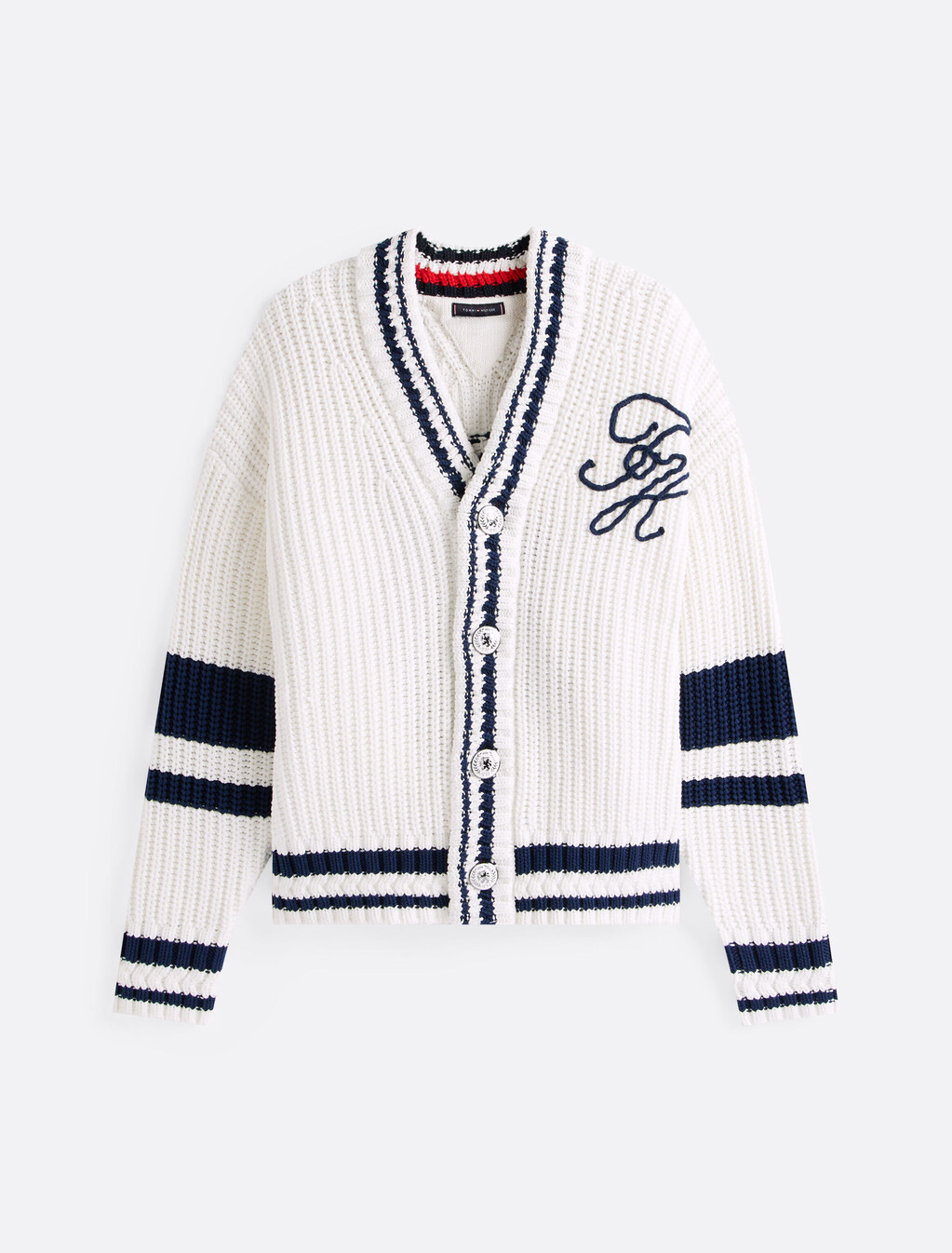 The Runway Collection Back Logo Cardigan, Ecru, hi-res