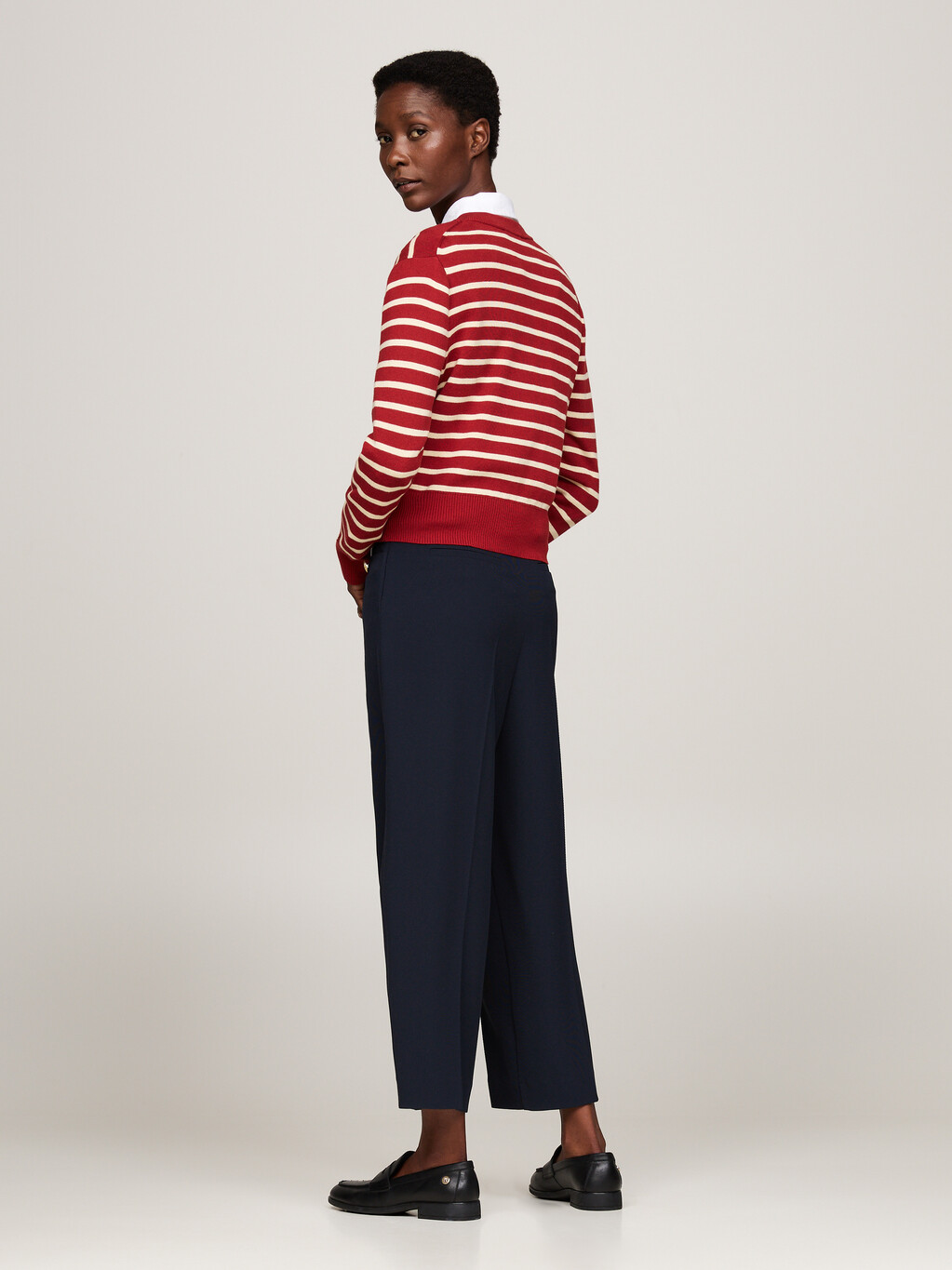 Stripe Slim Cardigan, Breton Stp Dark Magma/ C Ivory, hi-res