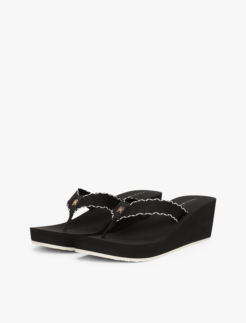 Wedge Beach Sandal, Black, hi-res