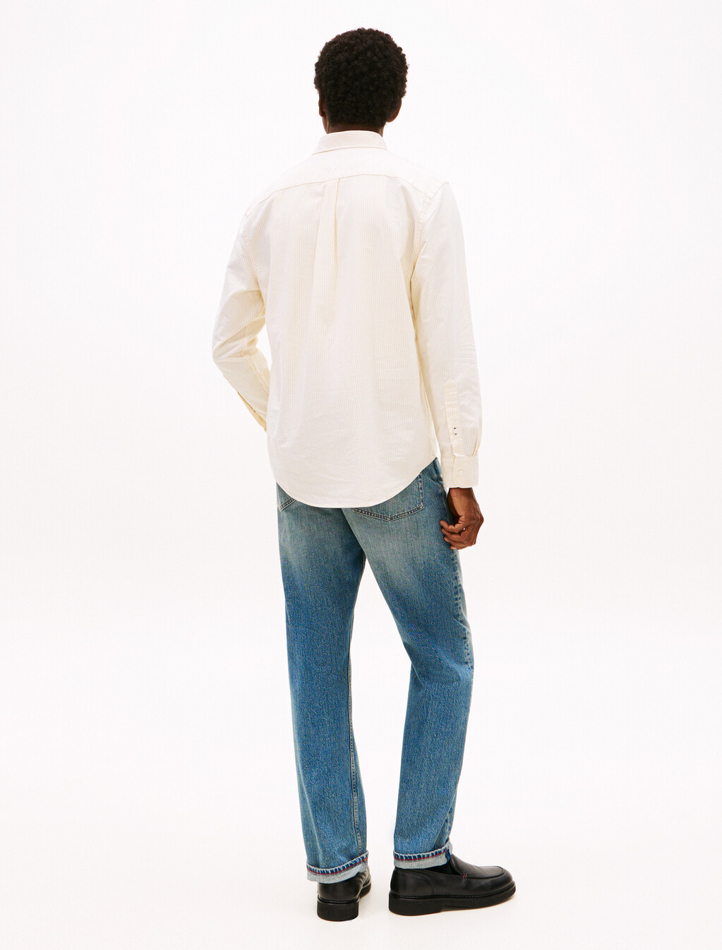 Asia Fit Heritage Stripe Oxford Shirt, Morningside Yellow / Optic White, hi-res