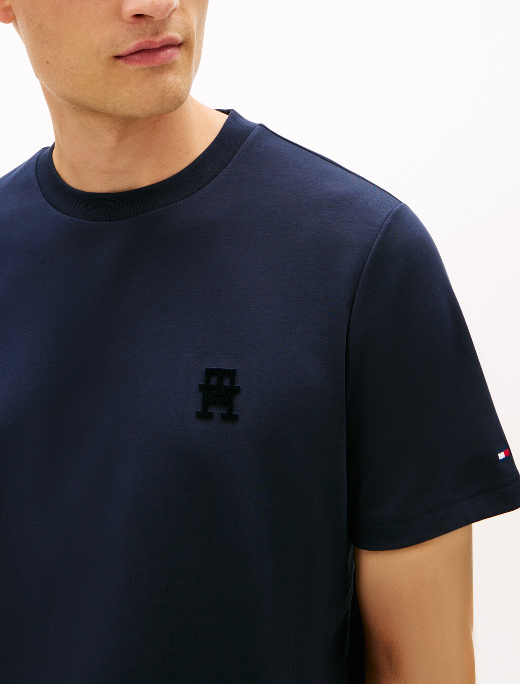 TH Monogram Applique Double Knit T-Shirt, Desert Sky, hi-res