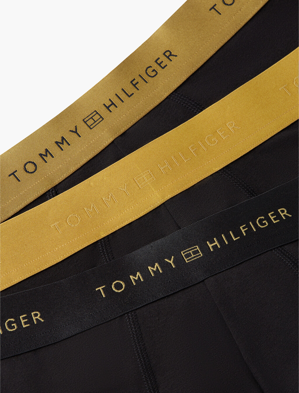 3-Pack Signature Metallic Logo Waistband Trunks, B//Black/Gold/Gold, hi-res