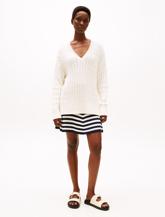 Flared Mini Skirt With Silk