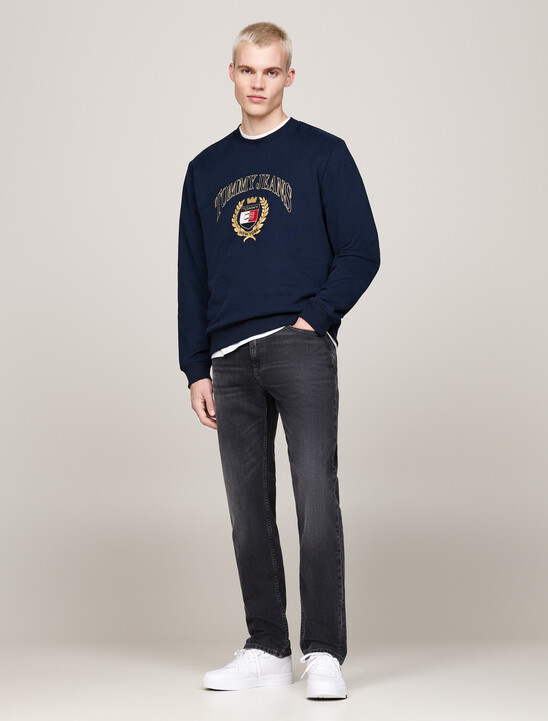 Logo Embroidery Crew Neck Sweatshirt