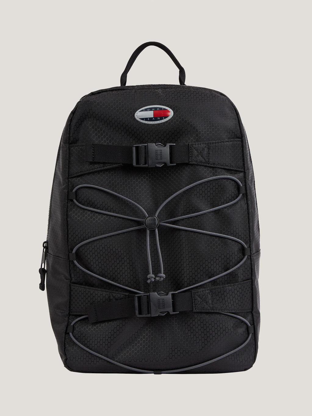 Toggle Cord Recycled Skateboard Backpack, Black, hi-res