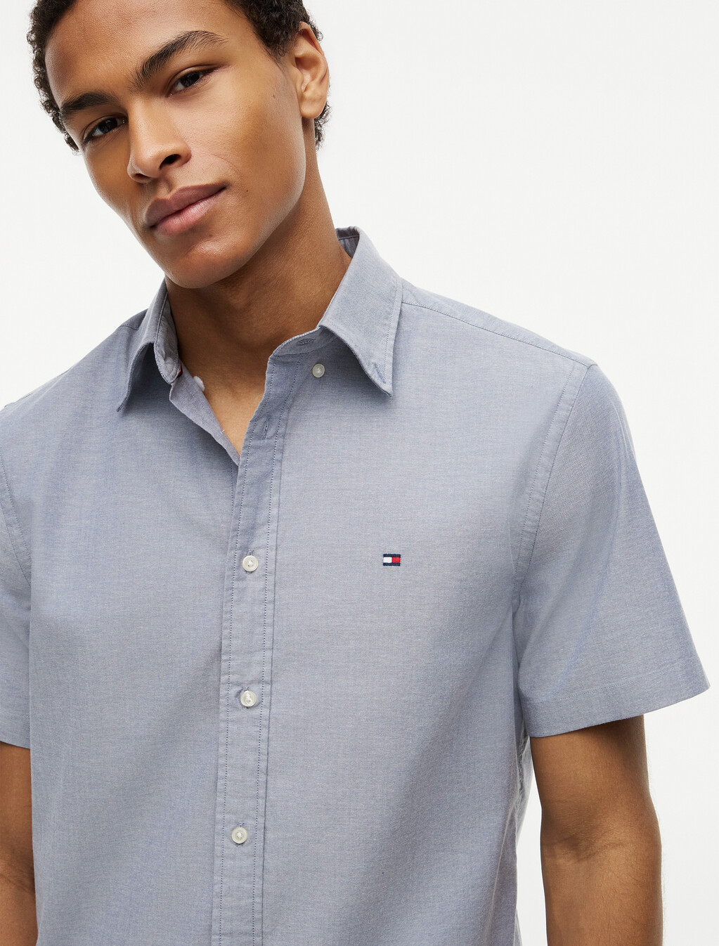 Lightweight Short Sleeve Oxford Shirt, Desert Sky, hi-res