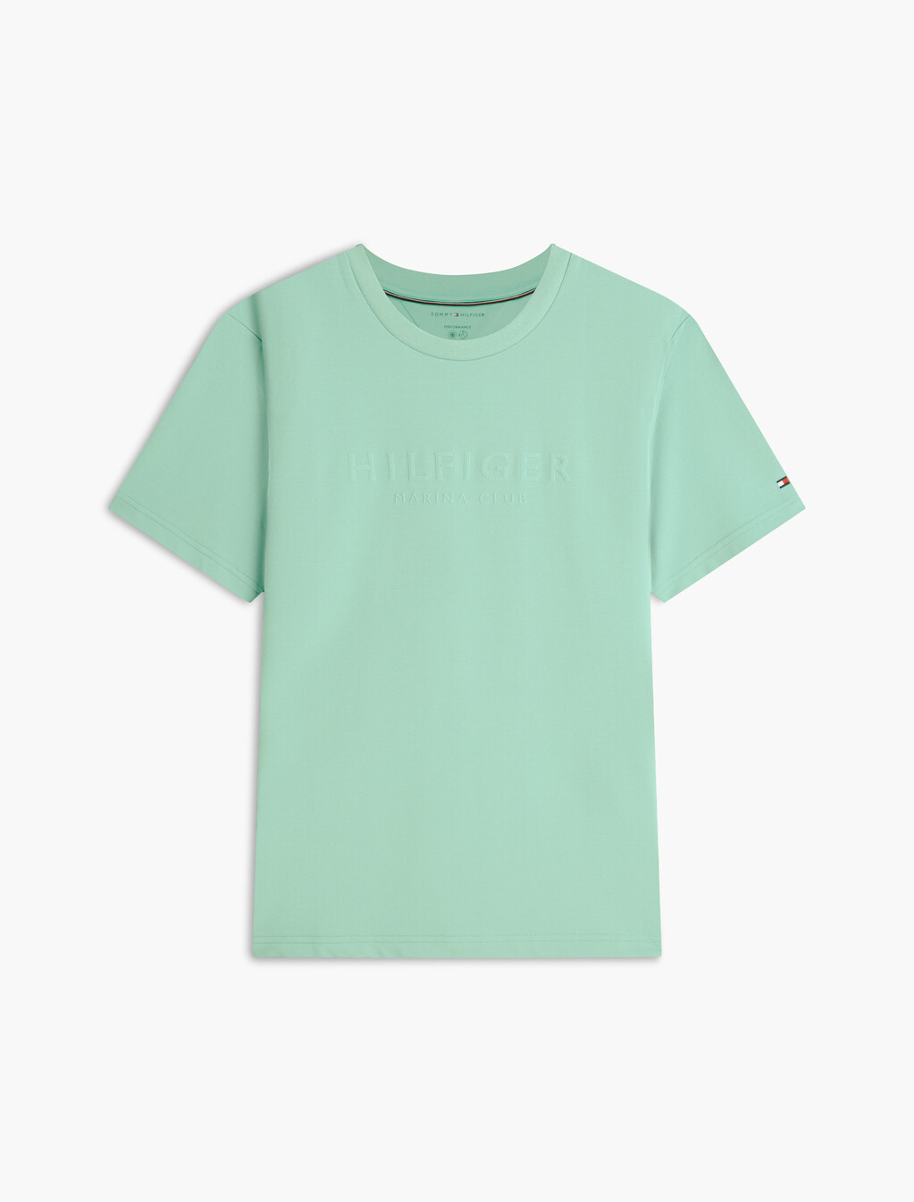 Embossed Logo Pique Interlock Knit T-Shirt, Cut Grass, hi-res