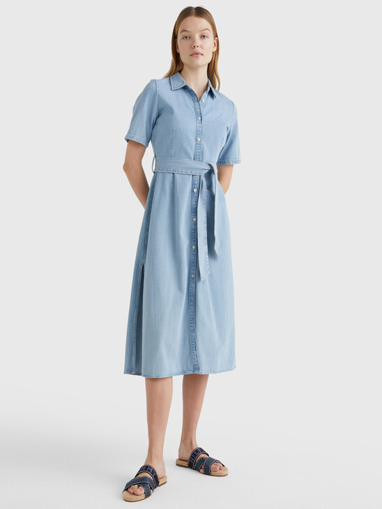 MIDI DENIM RELAXED SHIRT DRESS