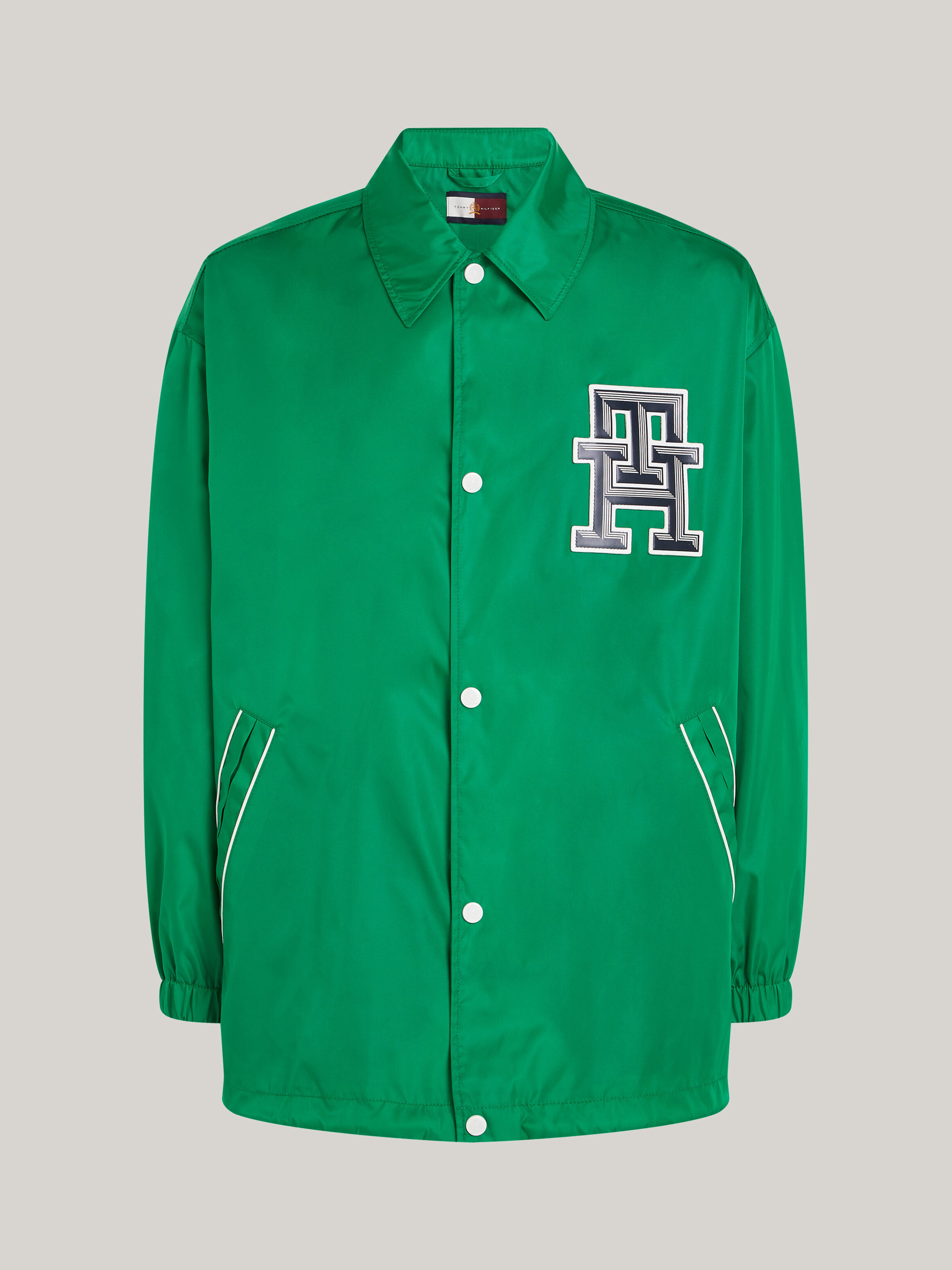 Nylon Jacquard Coach Jacket green Tommy Hilfiger Singapore
