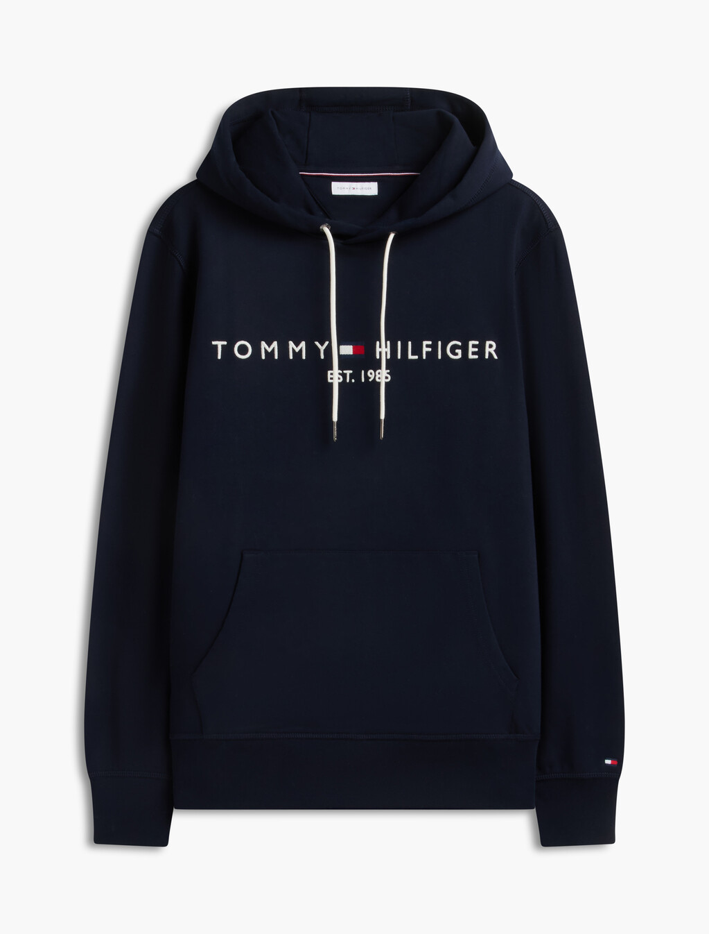Tommy Logo Hoodie, Navy Blue, hi-res