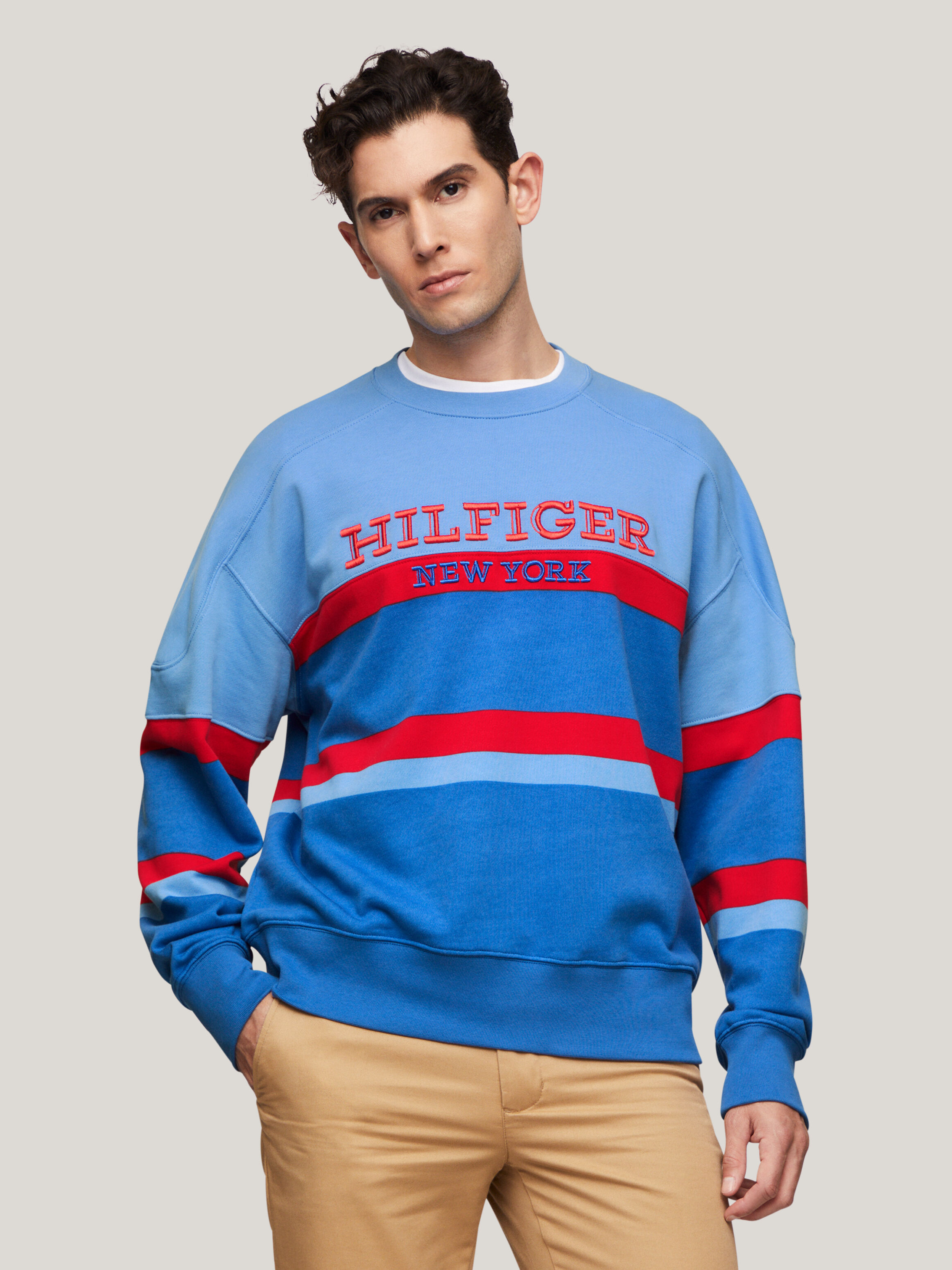Mens grey tommy hilfiger sweatshirt on sale