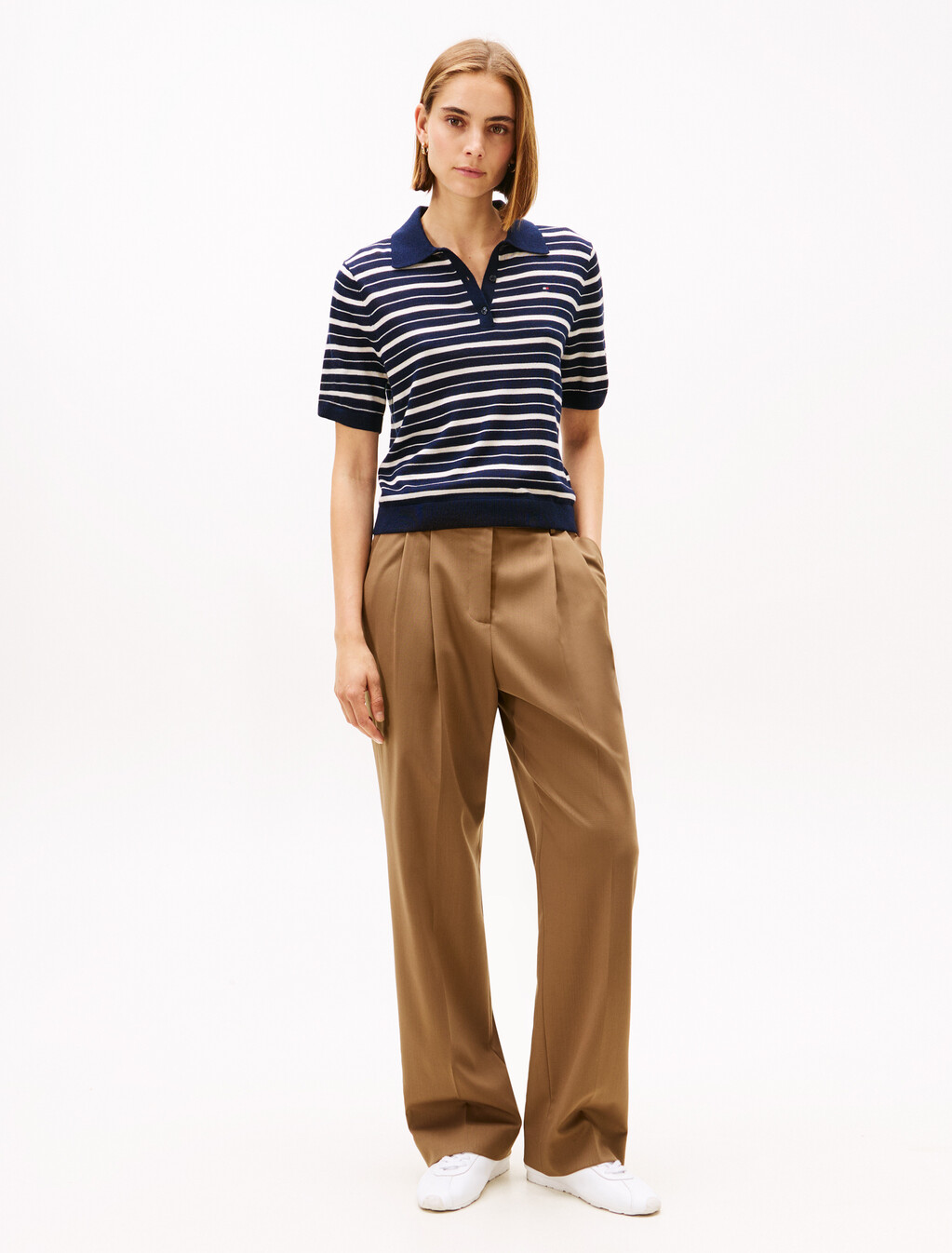 Short Sleeve Polo Jumper With Silk, Dark Night Navy/Calico Multi Stp, hi-res