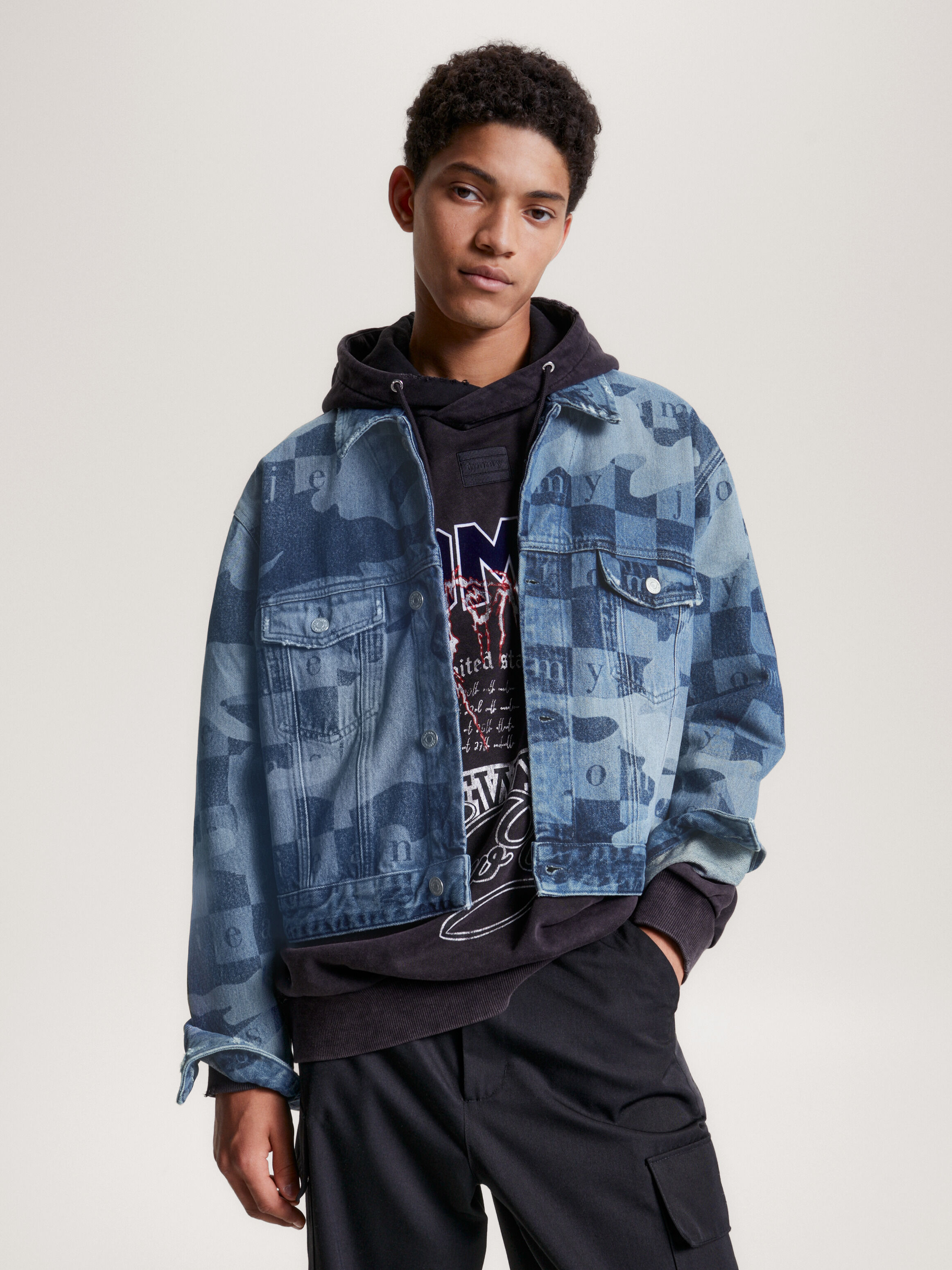 Mens armani denim jacket hot sale