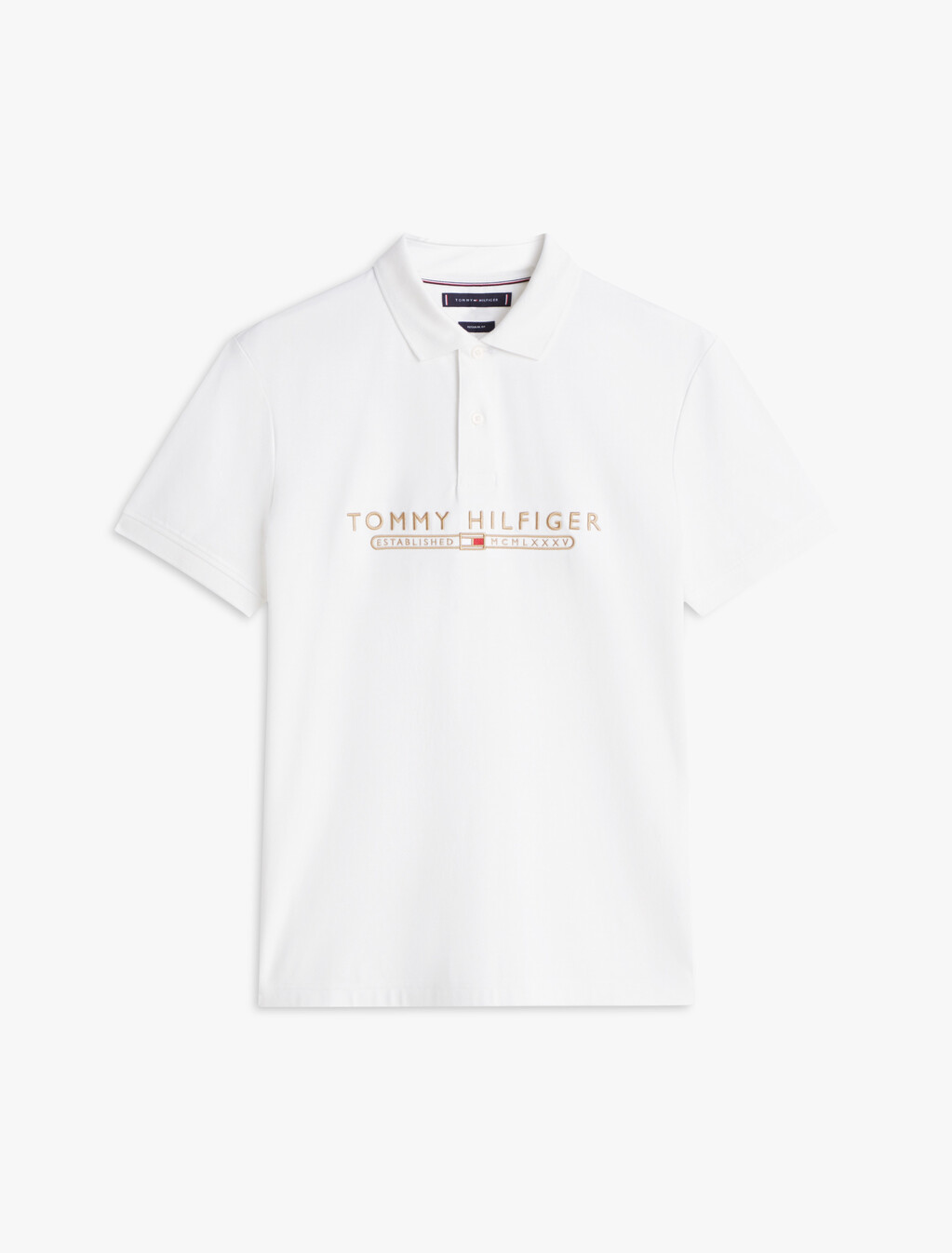 Icon Luxe Logo Embroidery Polo, Ecru, hi-res