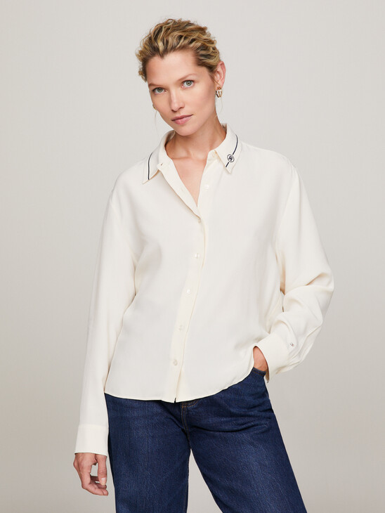 Tommy Hilfiger Women's Shirt, Women's Collared & Button Front Tops