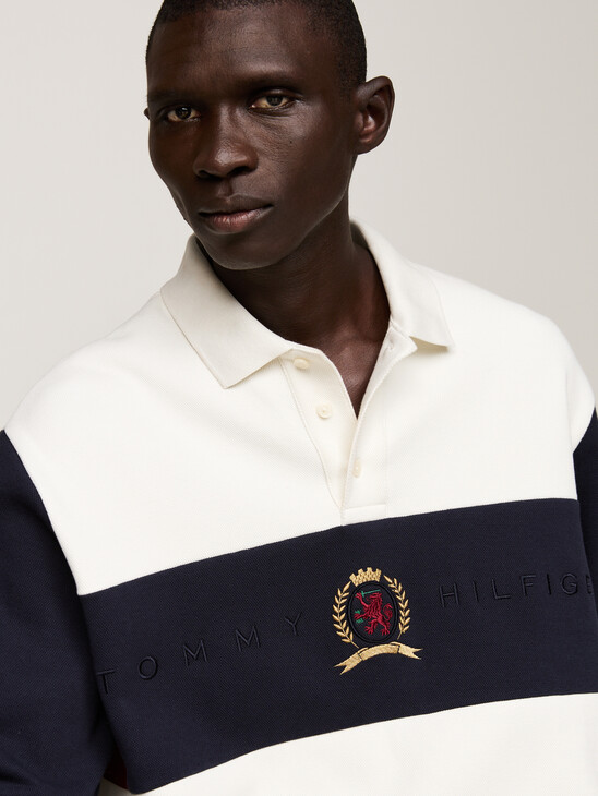 Crest Long Sleeve Boxy Polo Shirt