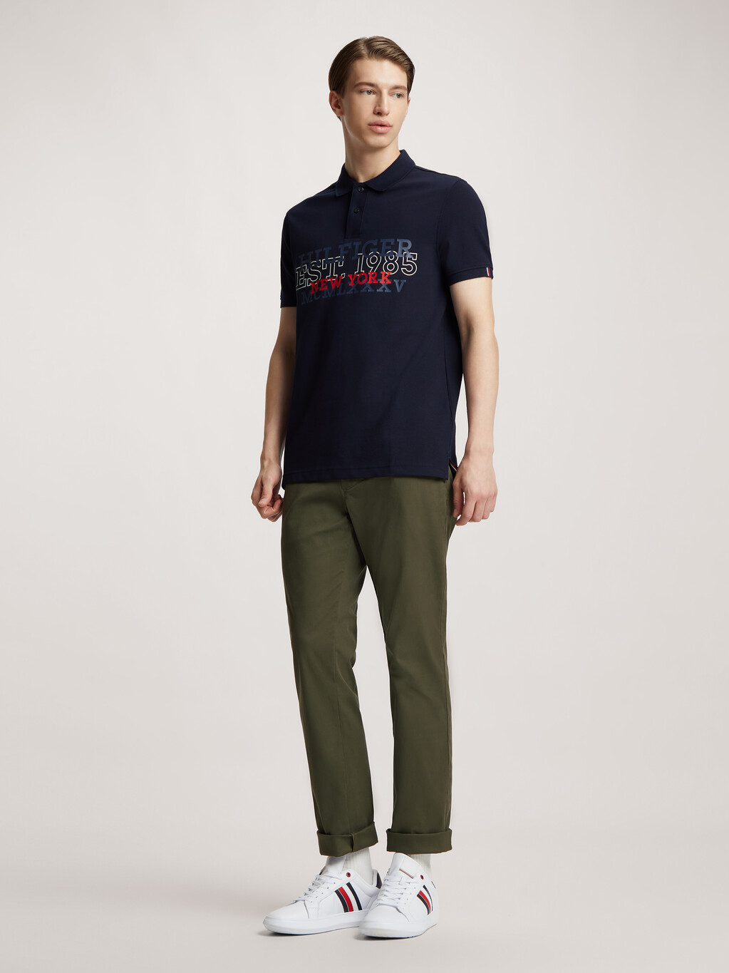 1985 Collection Denton Fitted Chinos, Army Green, hi-res