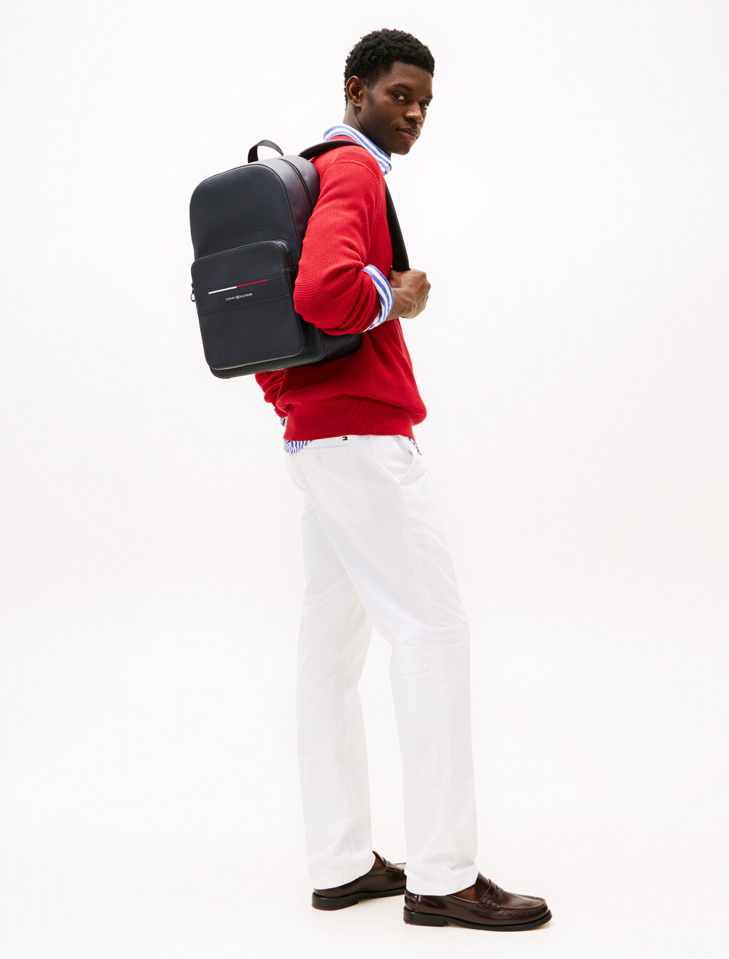 Signature Textured Backpack, Space Blue, hi-res