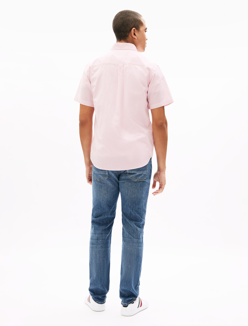 Oxford Stripe Short Sleeve Shirt, Rose Petal / Stripes, hi-res