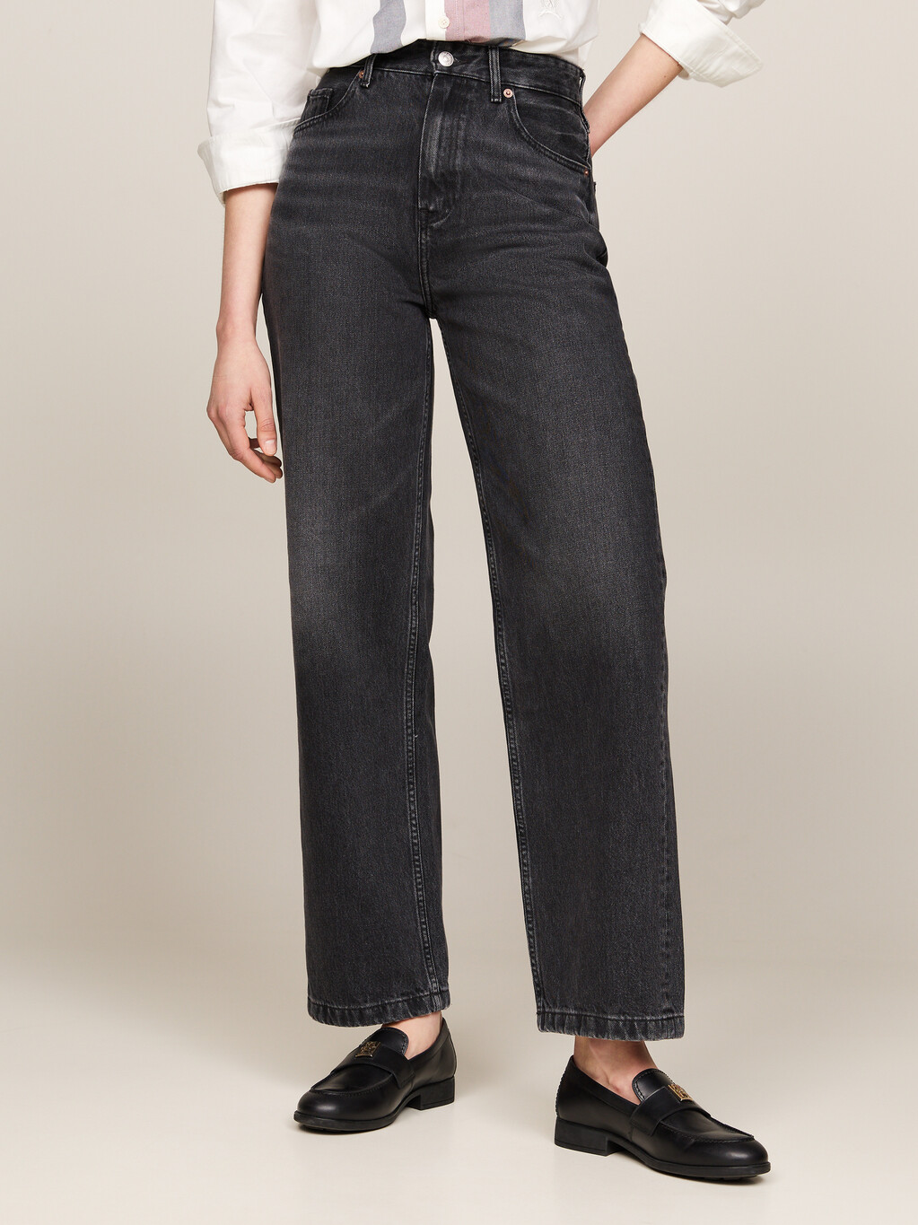 High Rise Relaxed Straight Jeans, Cal, hi-res