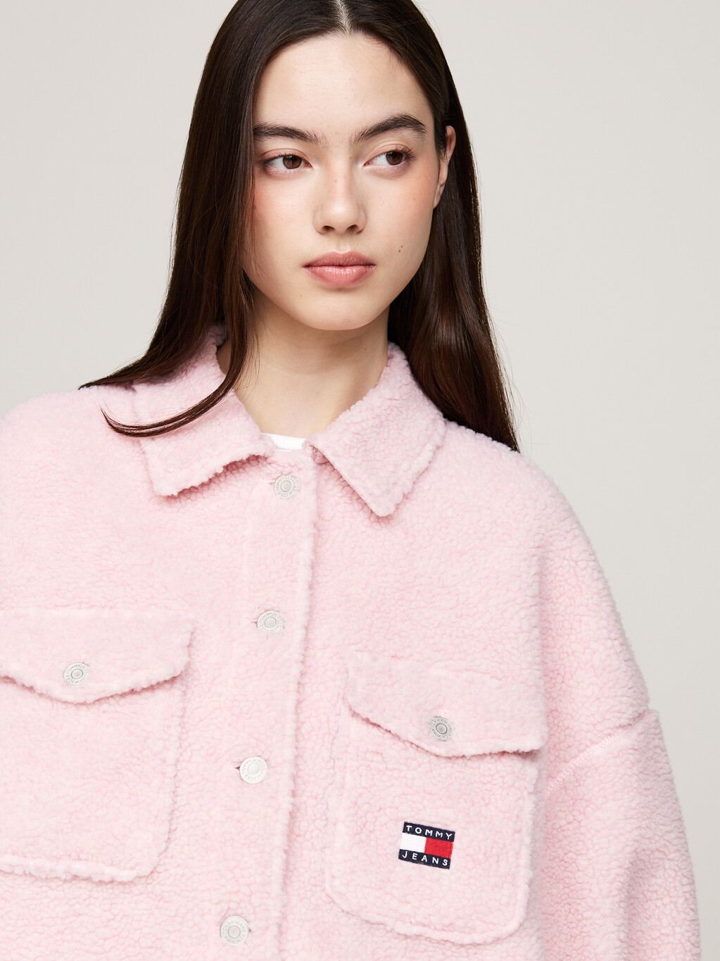 Teddy Badge Overshirt, Ballet Pink, hi-res