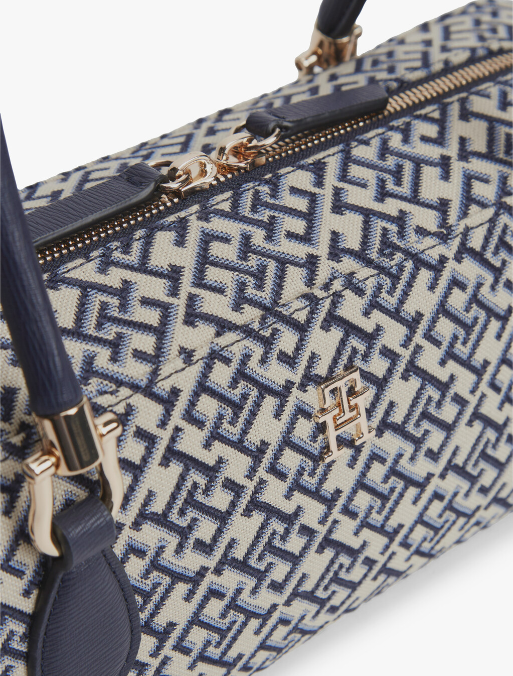 Textile Jacquard Rectangular Shoulder Bag, Blue Mono, hi-res