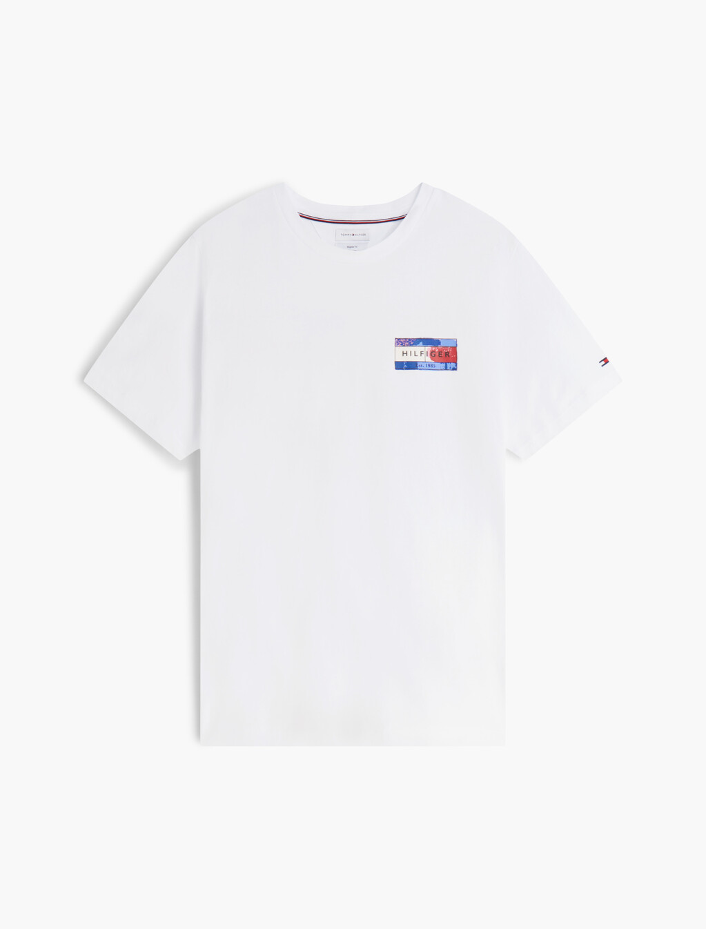 Back Flag Graphic Crew Neck T-Shirt, White, hi-res