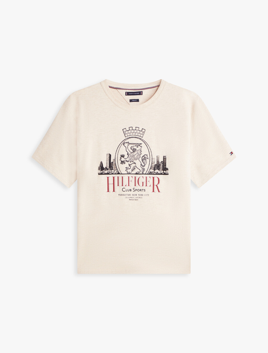 Heritage Crest T-Shirt, Heathered Oatmilk, hi-res