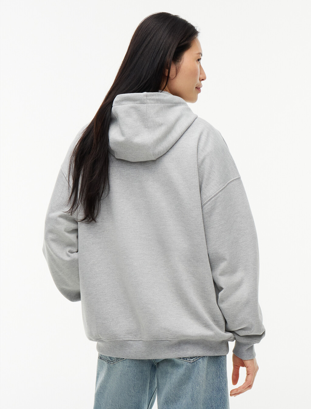 Relaxed Fleece Hoody, Grey Heather, hi-res