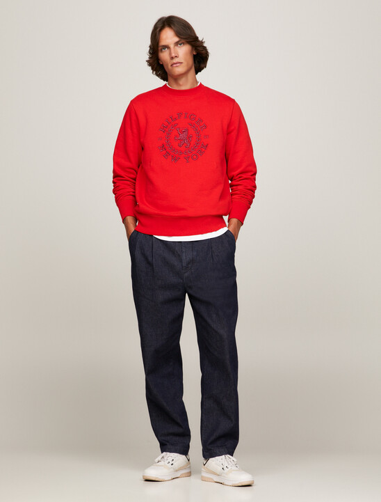 Denim Pleated Relaxed Fit Chinos