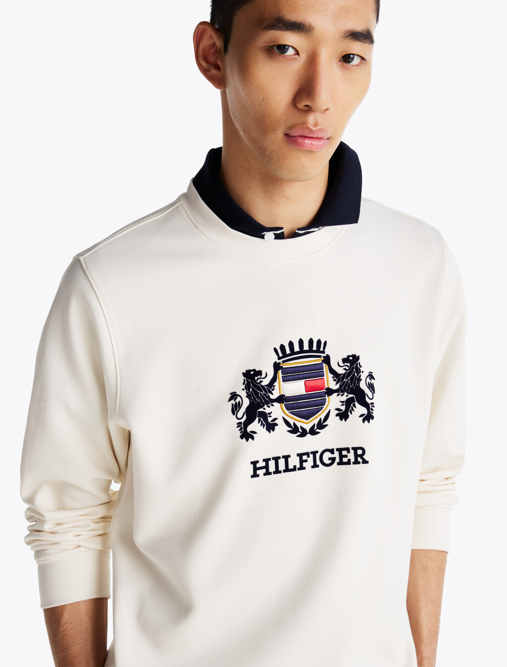 Logo Crew Neck Sweatshirt, Ivory Petal, hi-res