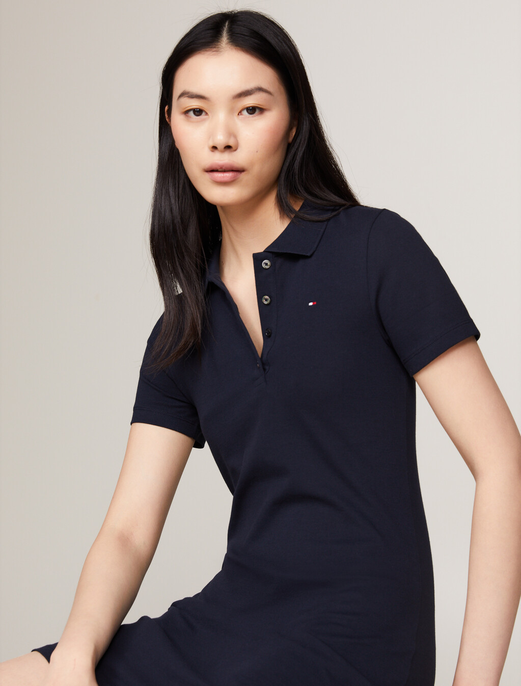 1985 Slim Pique Polo Dress, Desert Sky, hi-res