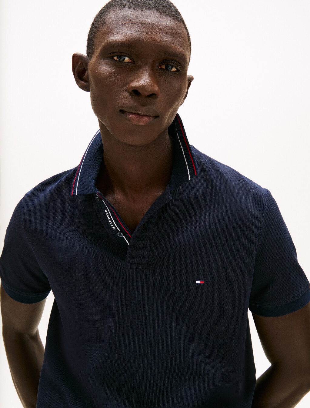 Regular Fit Tipped Collar Polo Shirt, Desert Sky, hi-res
