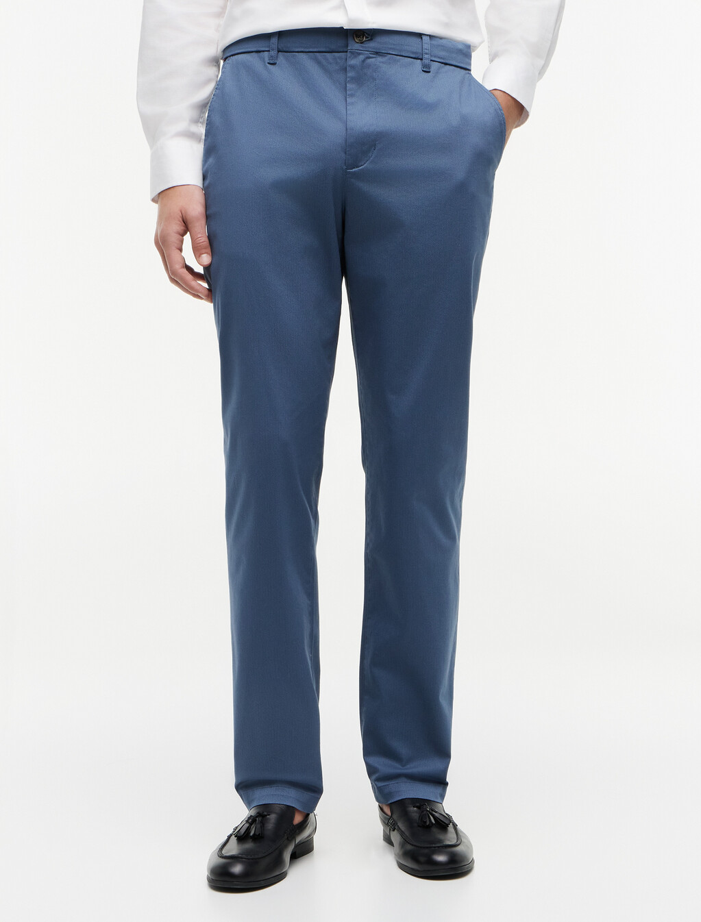 Denton Straight Printed Structure Chinos, Aegean Sea, hi-res
