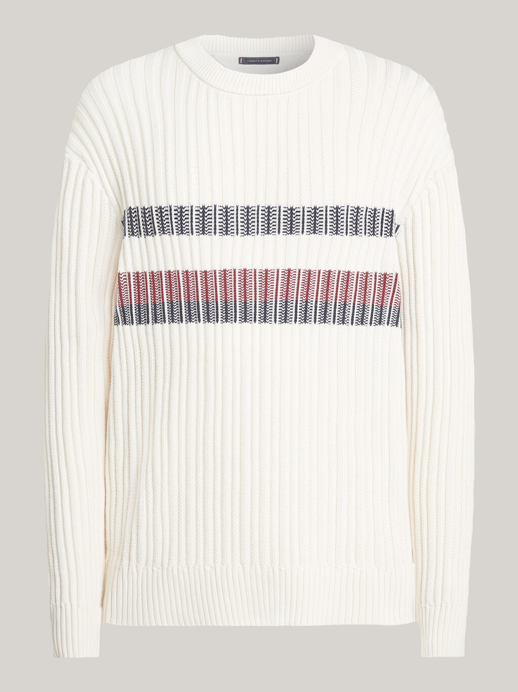 Chunky Rib-Knit Relaxed Jumper, Ivory, hi-res