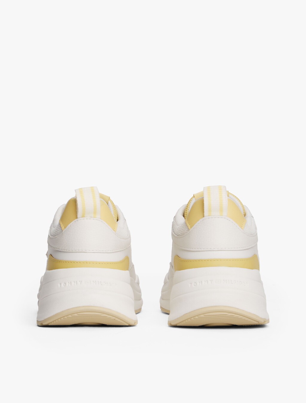 Leather Mixed Texture Chunky Trainers, Ancient White, hi-res