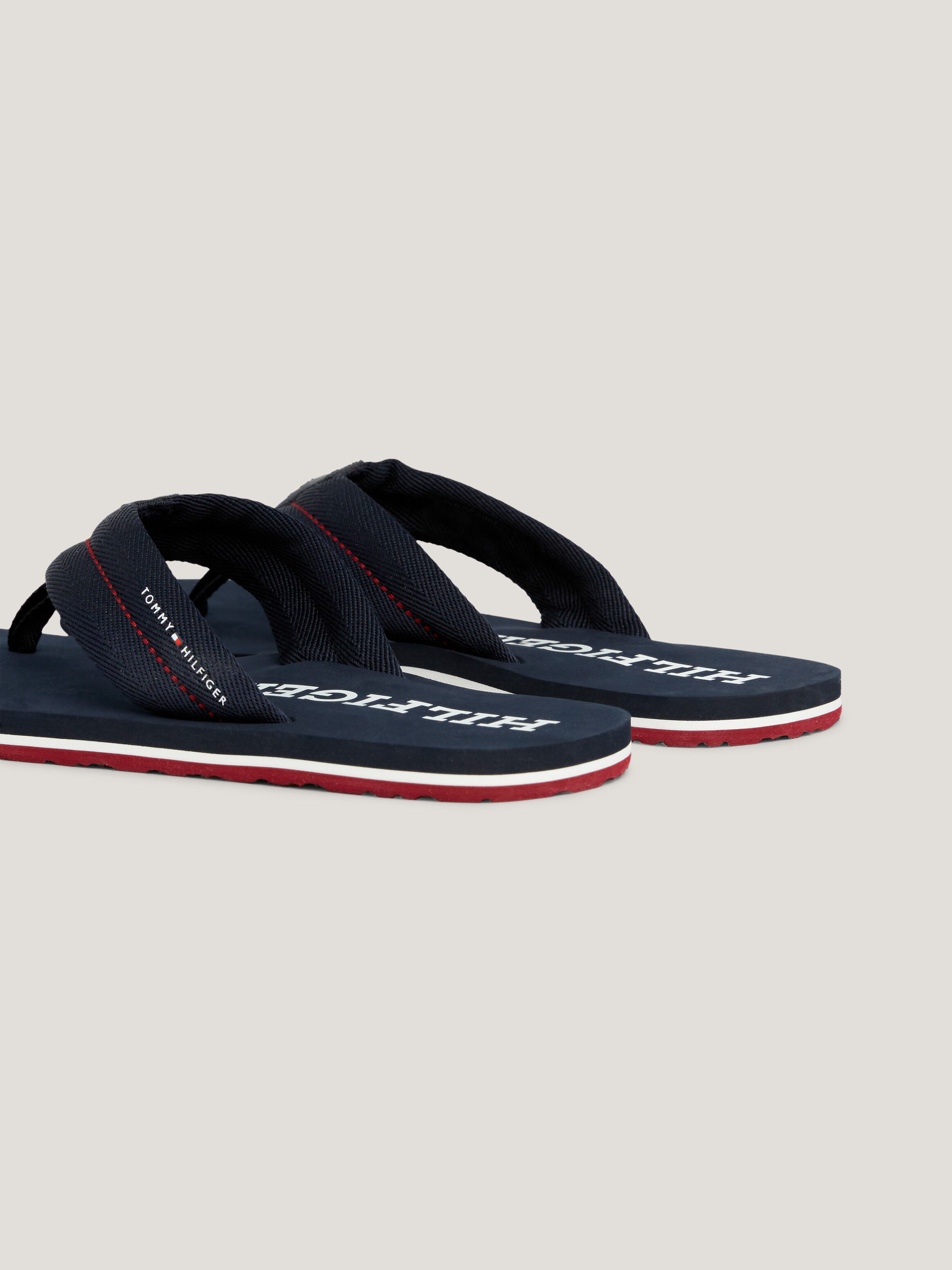 Logo Sole Topstitched Flip Flops Tommy Hilfiger Singapore