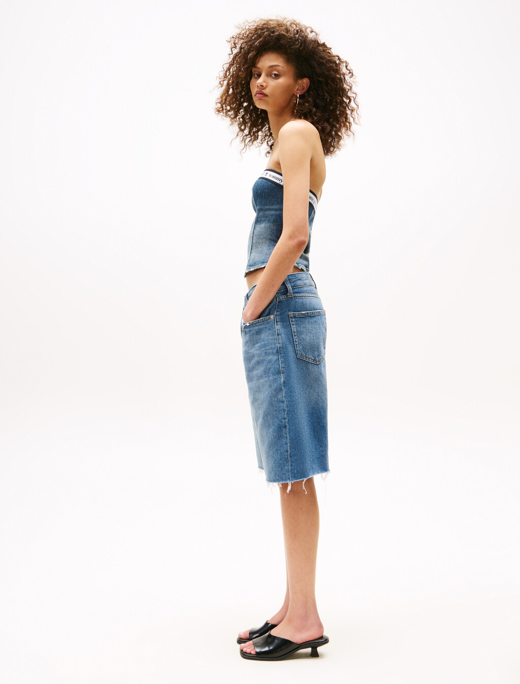 Tommy Girl Relaxed Denim Shorts, Indigo Wash, hi-res