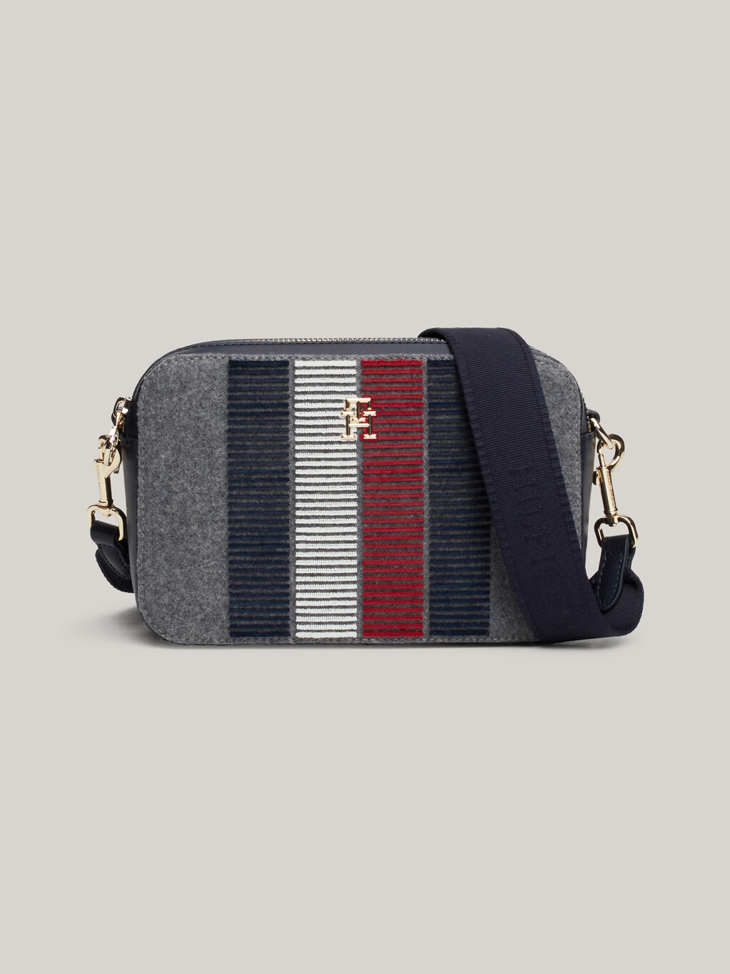 TH Monogram Wool Blend Camera Bag, Mid Grey Heather, hi-res