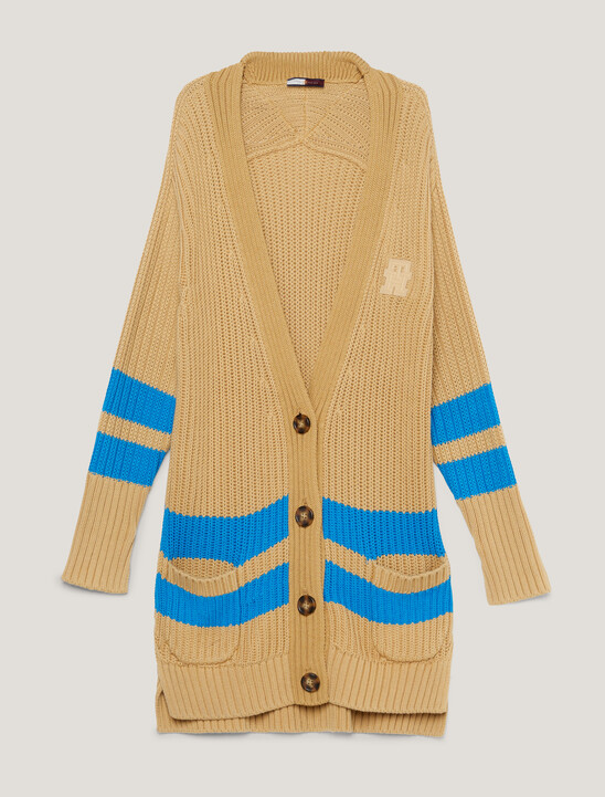 Crest Stripe Relaxed Button Cardigan