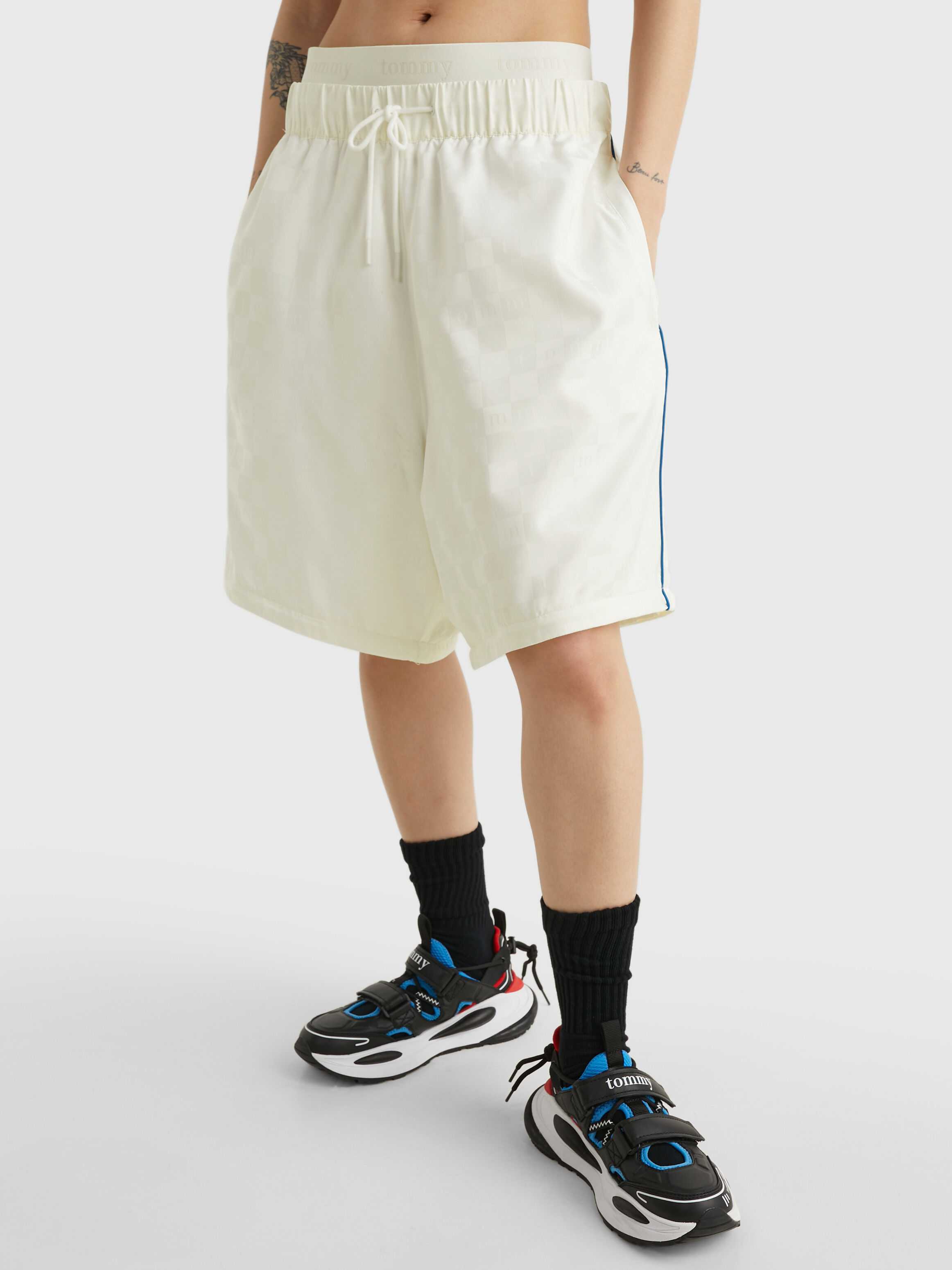 Chequered joggers store