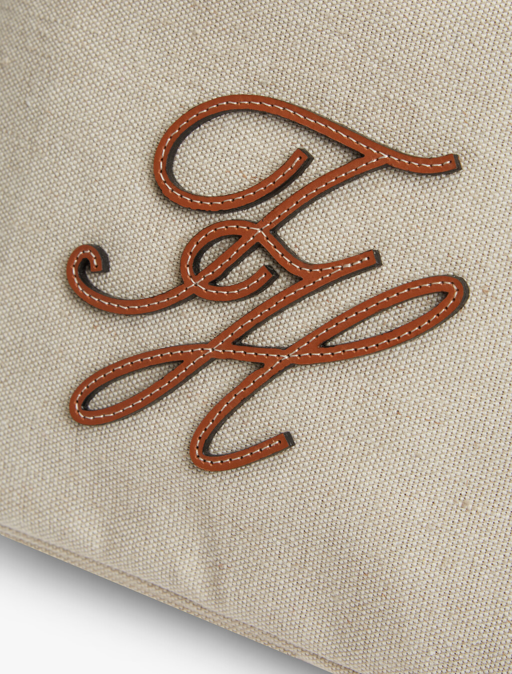 Pure Linen Canvas Bucket Bag, Canvas/Cognac, hi-res