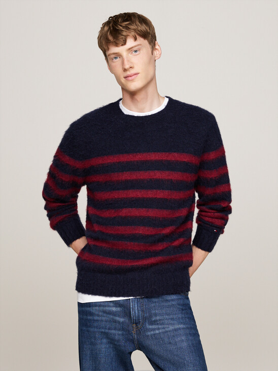 Stripe Relaxed Jumper with Alpaca