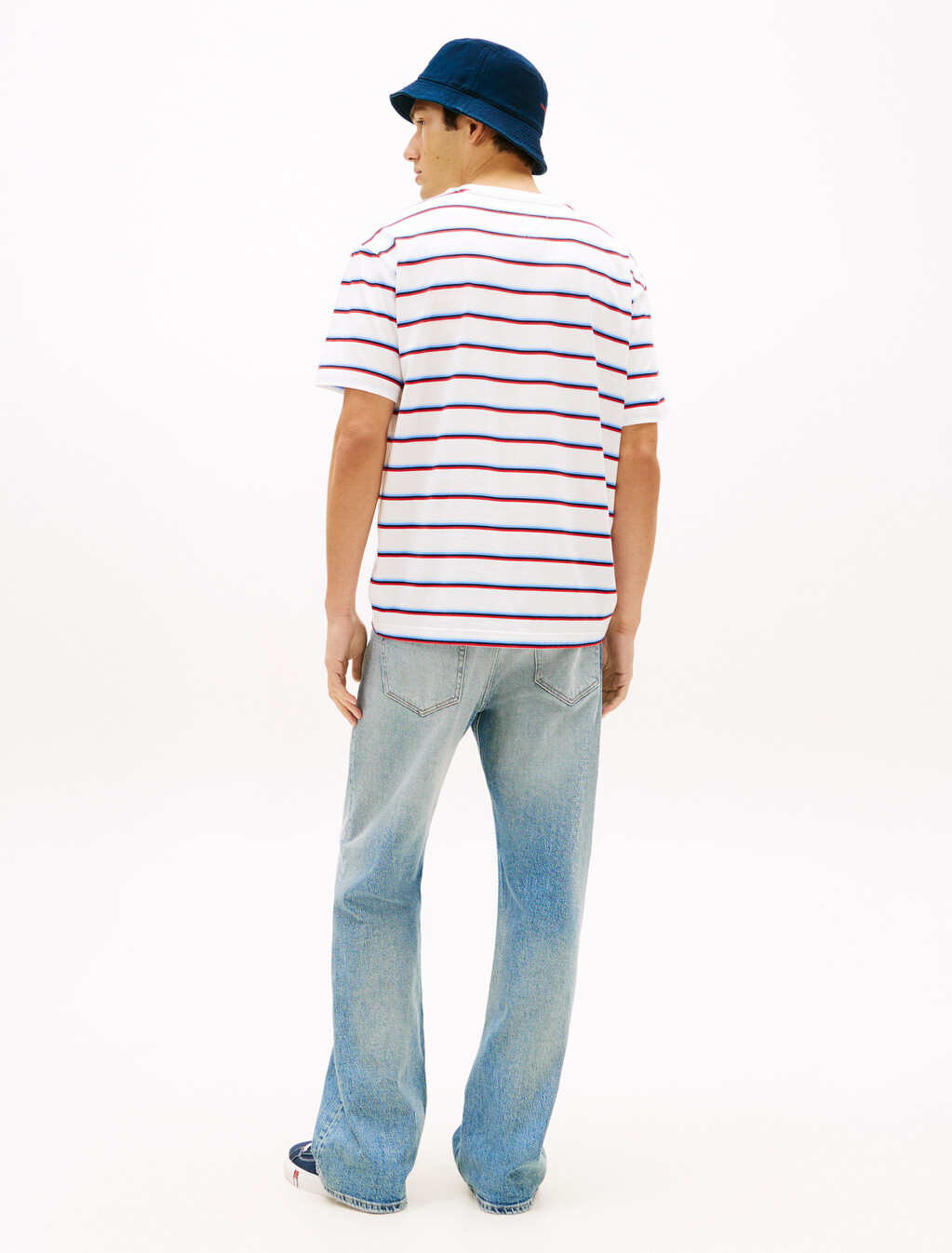 Hilfiger Flag Stripe Relaxed Jersey T-Shirt, Ecru Stripe, hi-res