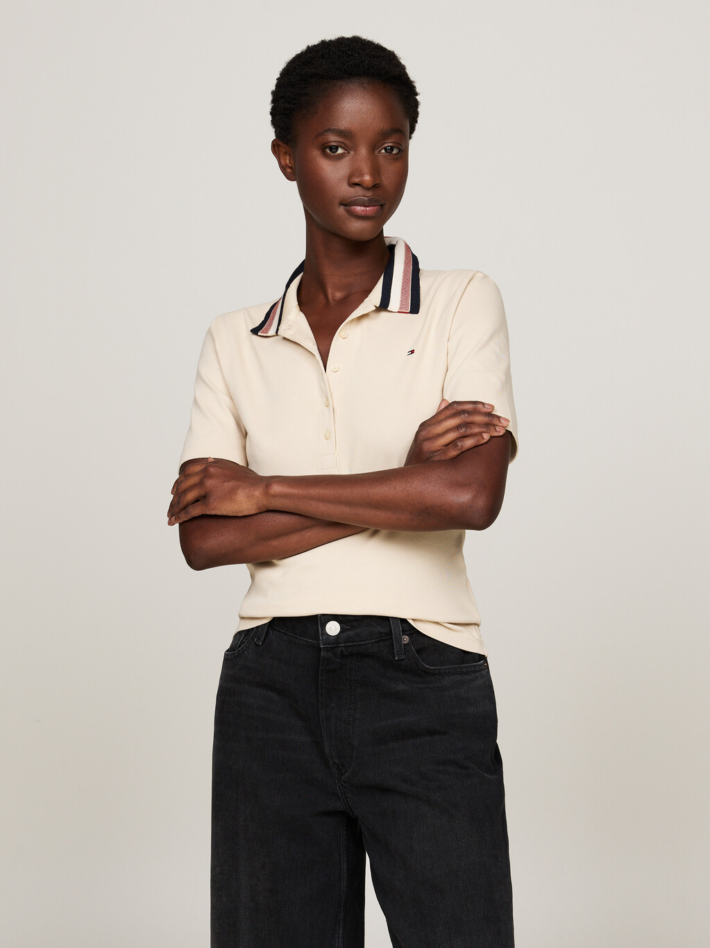 Slim Pique Polo Shirt, Country Ivory, hi-res