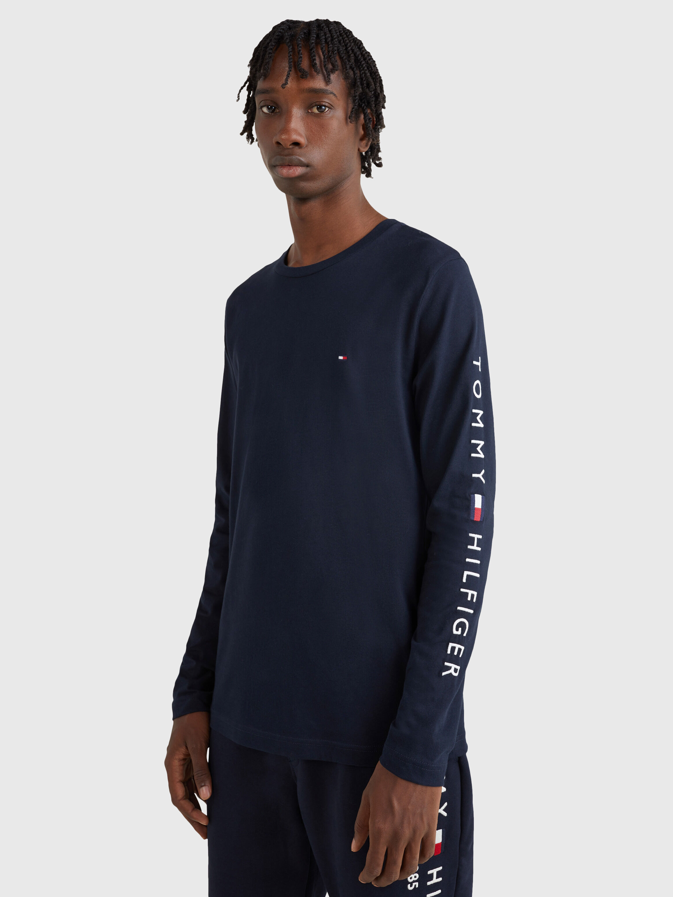 Tommy hilfiger blue long sales sleeve