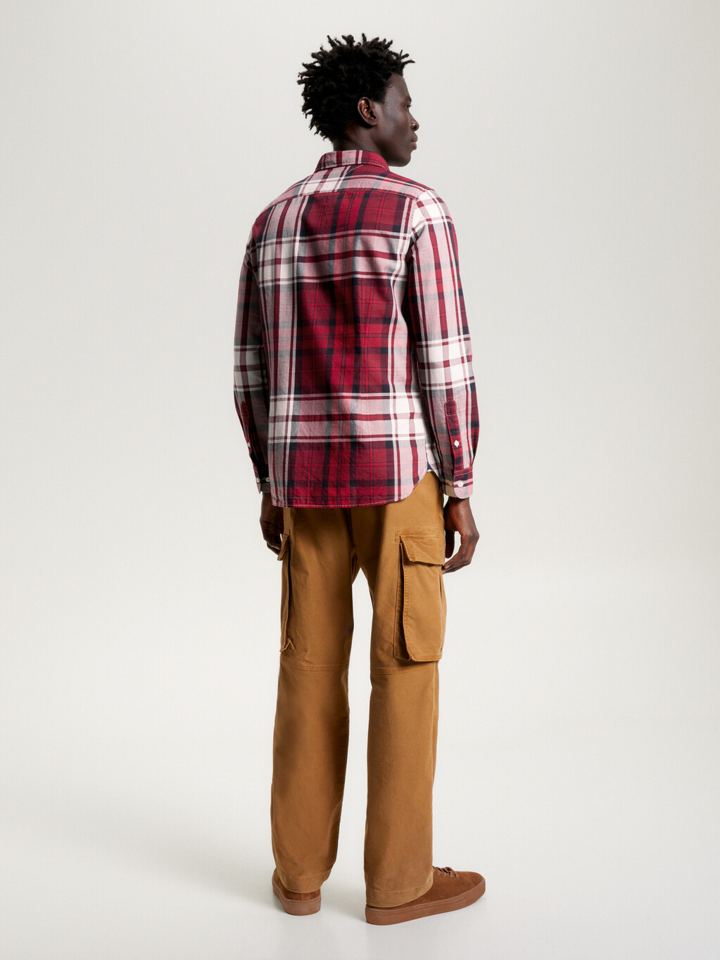 Tommy Tartan Slim Fit Oxford Shirt, Rouge / Multi, hi-res