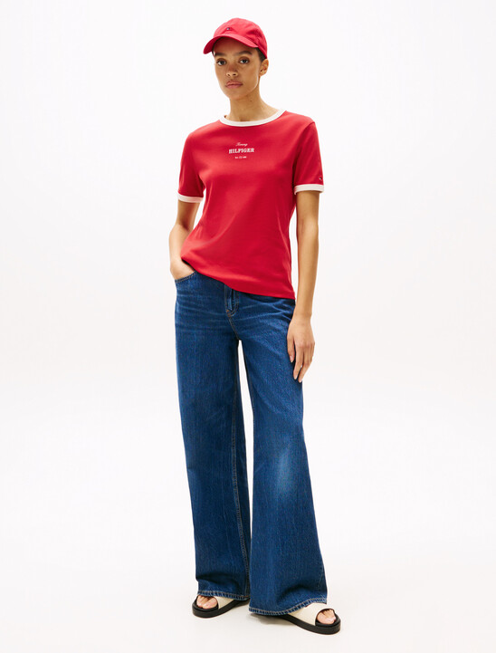 Logo Contrast Trim T-Shirt