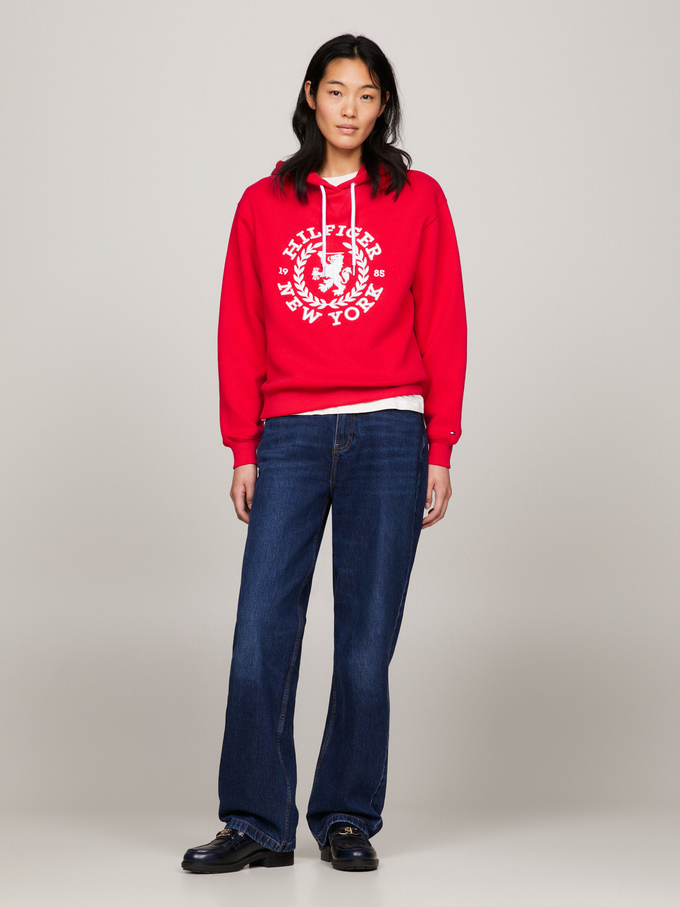Red tommy hilfiger hoodie womens on sale