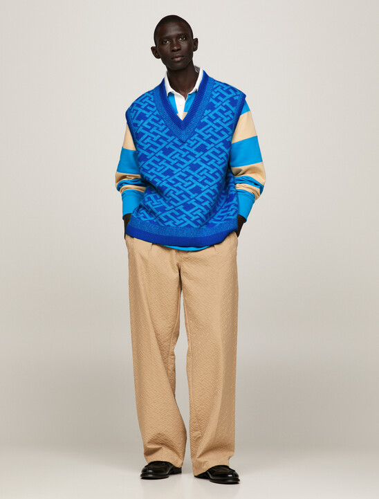 TH Monogram Boxy Sweater Vest